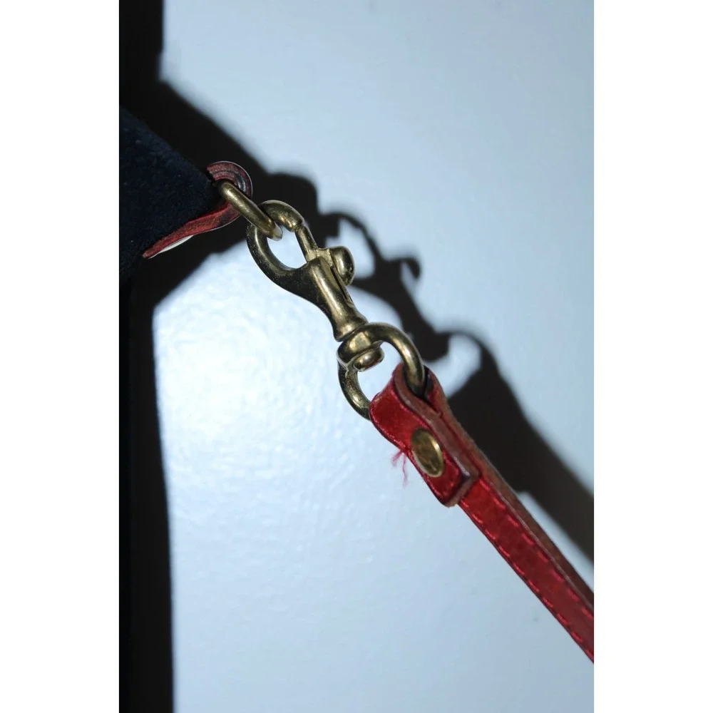 Clare V. Women's Small Navy Blue Red Suede Magnet Closure Bag - Picture 6 of 14